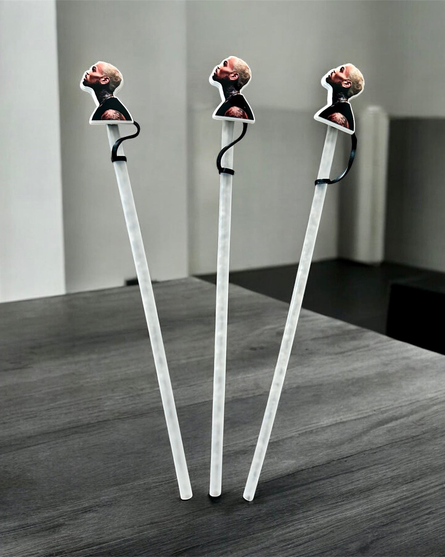 Chris Brown Tumbler & Straw Topper Bundle (Grey)